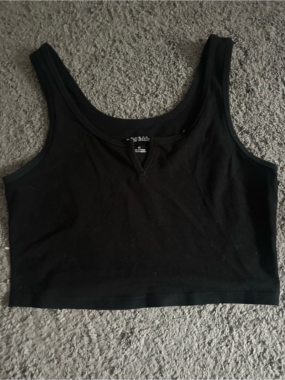 wild fable Black Crop Tank Top - Scoop Neck